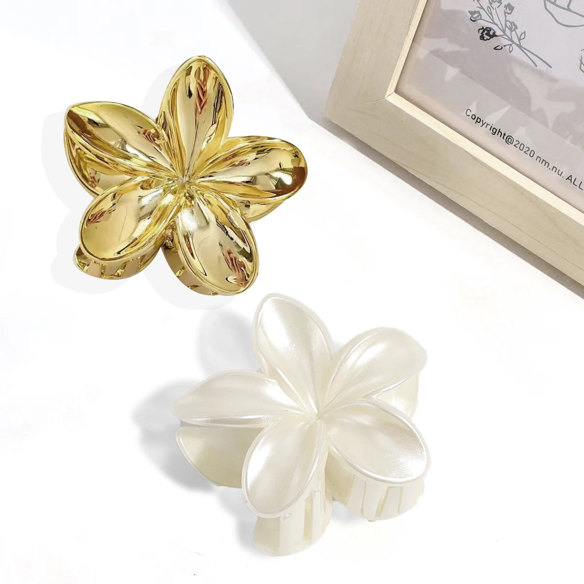 Korean Floral Hair Claw Clips – Non-Slip Barrettes for Women (1, 2 & 3-Pack)