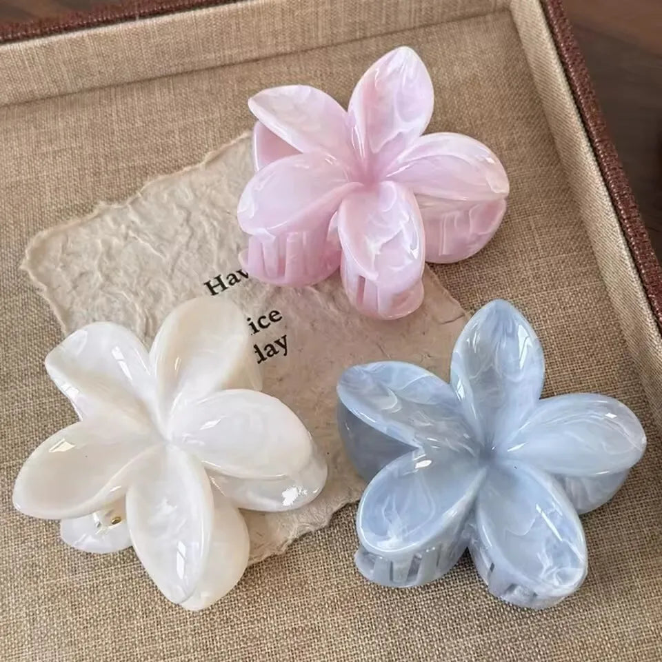 Korean Floral Hair Claw Clips – Non-Slip Barrettes for Women (1, 2 & 3-Pack)