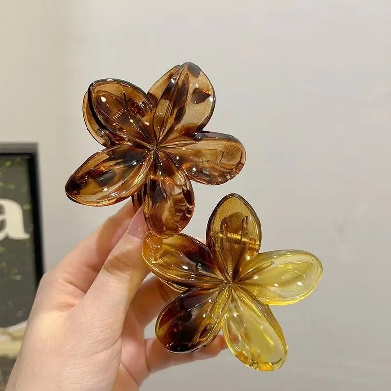Korean Floral Hair Claw Clips – Non-Slip Barrettes for Women (1, 2 & 3-Pack)