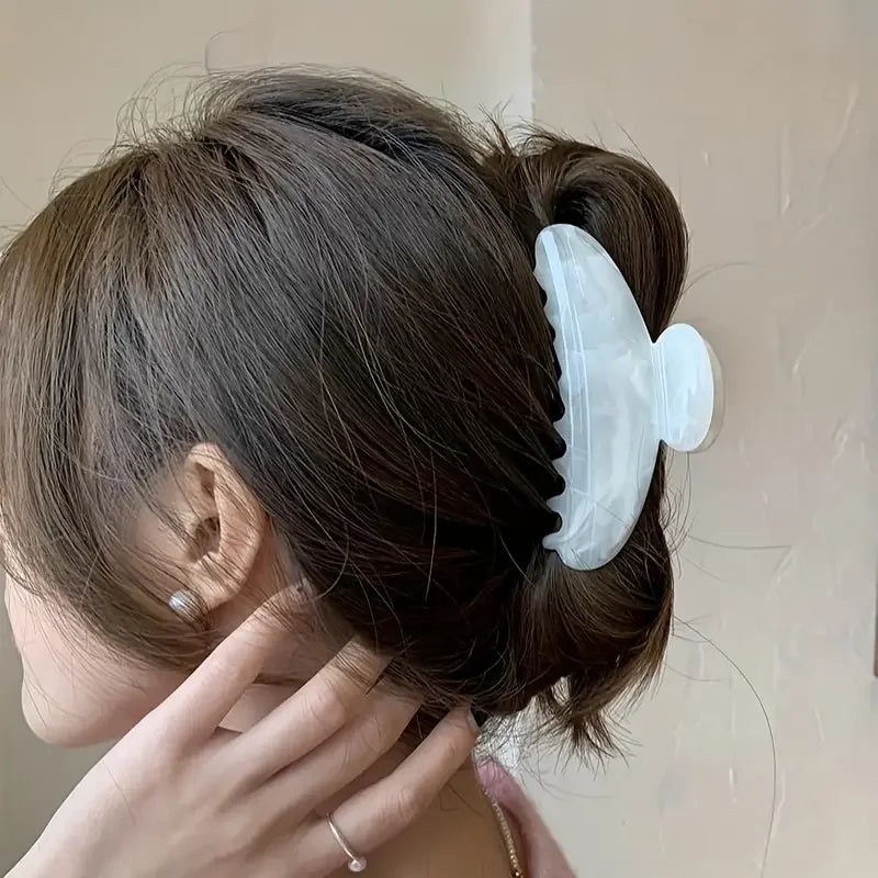 Mermaid Marble Hair Claw Clip — Elegant Half-Circle Design