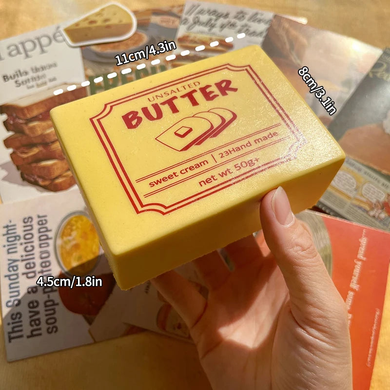 Cute Squishy Food Stress Toy – Slow Rise Butter, Cheese & Chocolate