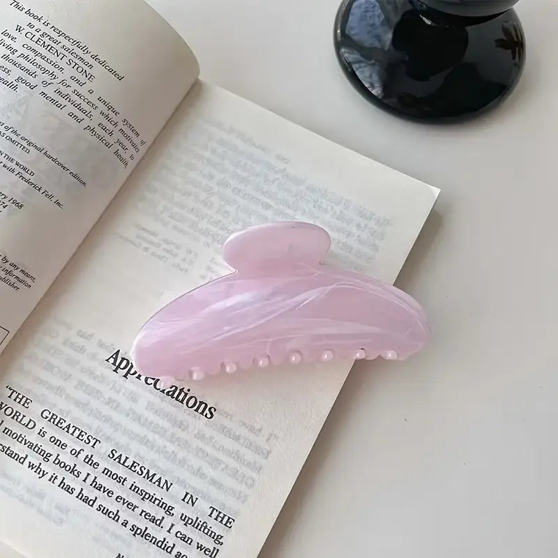 Mermaid Marble Hair Claw Clip — Elegant Half-Circle Design