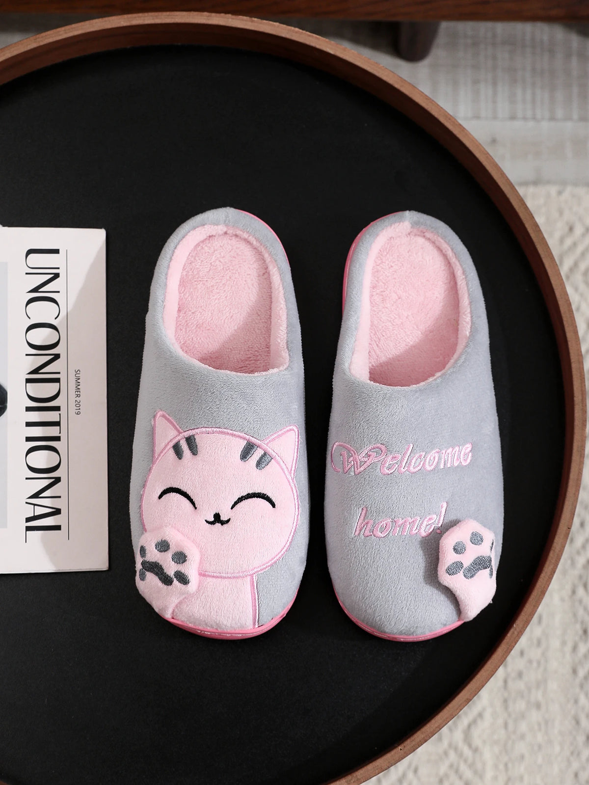 2024 Autumn Winter New Women Home Slippers Open-Toe Cross Band Linen Soled Indoor Slides Linen Soled Non-Slip Bathroom Slippers