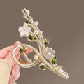 Pearl Flower Hair Claw Clip — Boho Style