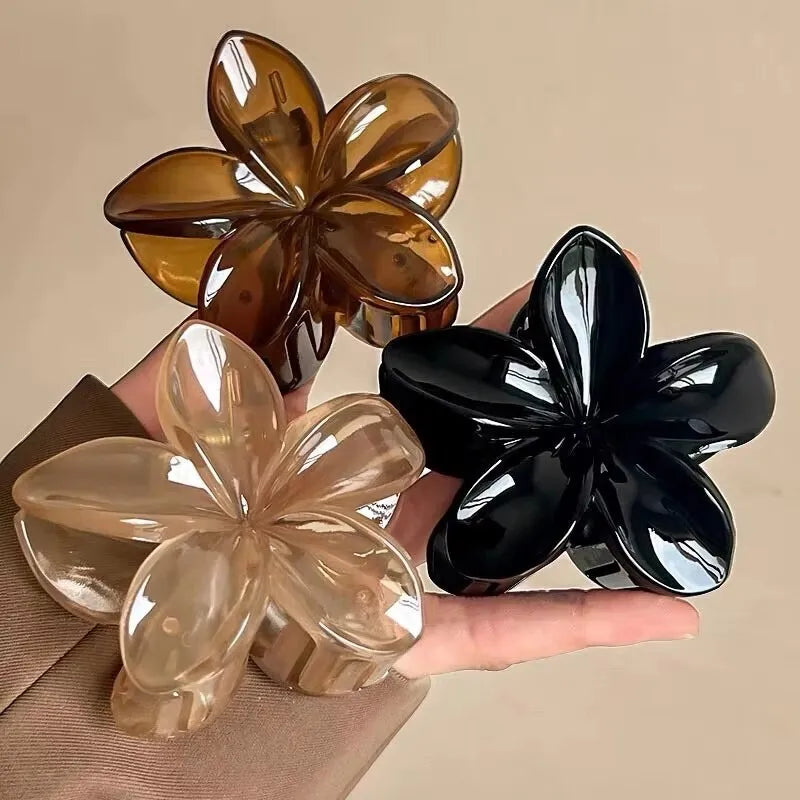 Korean Floral Hair Claw Clips – Non-Slip Barrettes for Women (1, 2 & 3-Pack)