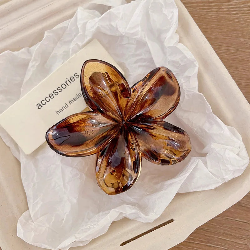 Korean Floral Hair Claw Clips – Non-Slip Barrettes for Women (1, 2 & 3-Pack)