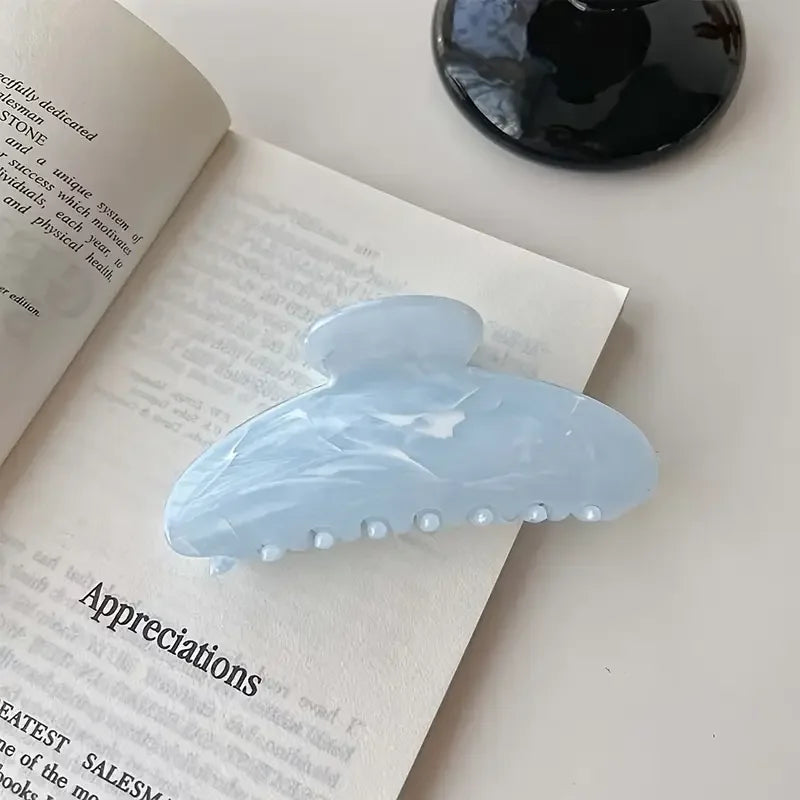 Mermaid Marble Hair Claw Clip — Elegant Half-Circle Design