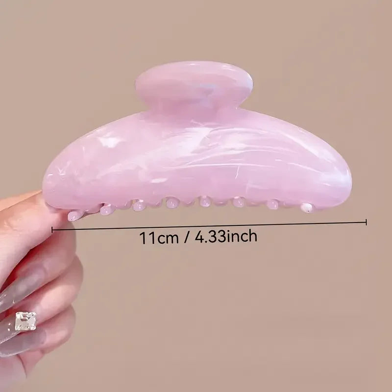 Mermaid Marble Hair Claw Clip — Elegant Half-Circle Design