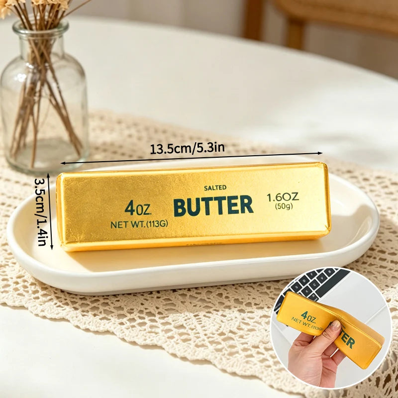 Cute Squishy Food Stress Toy – Slow Rise Butter, Cheese & Chocolate