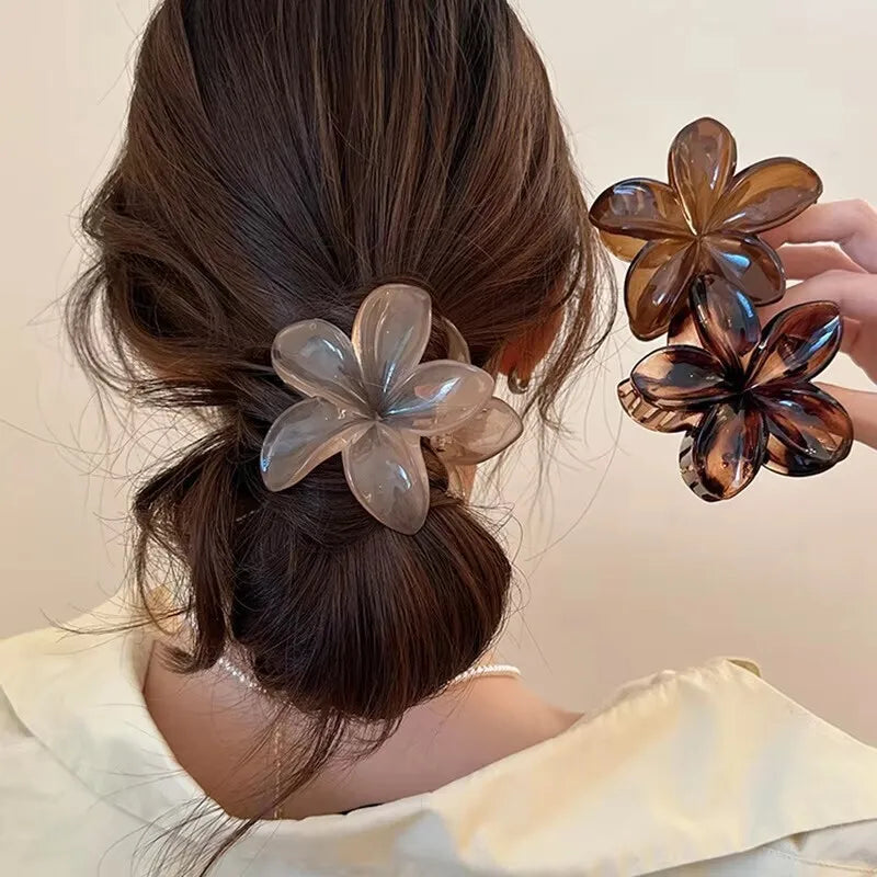 Korean Floral Hair Claw Clips – Non-Slip Barrettes for Women (1, 2 & 3-Pack)
